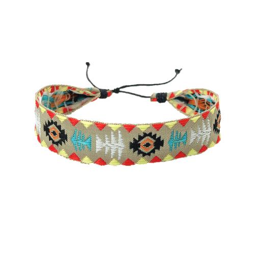 Bijoux bracelets de mode, Fibre de polyester, avec Chanvre, tricoter, différentes couleurs et motifs pour le choix & Longueur réglable & bijoux de mode, Longueur Environ 16.5-25 cm, Vendu par PC