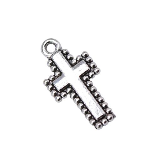 Zinklegering Cross Hangers, Zinc Alloy, Oversteken, antiek zilver plated, Vintage & mode sieraden & DIY, 20x10mm, Verkocht door PC