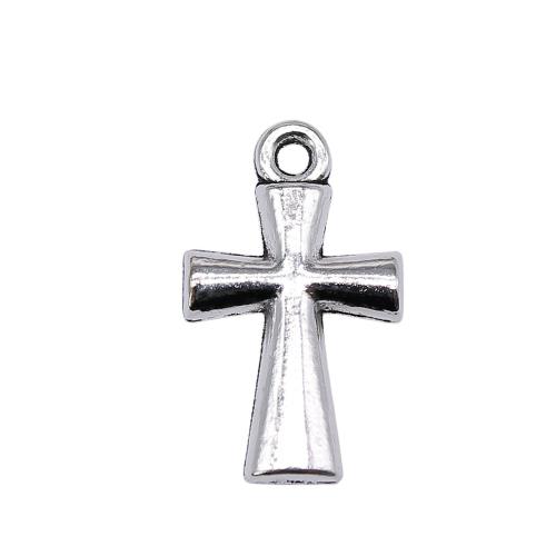 Sinkkiseos Cross Riipukset, Ylittää, antiikki hopea päällystetty, Vintage & muoti korut & tee-se-itse, 19x11mm, Myymät PC