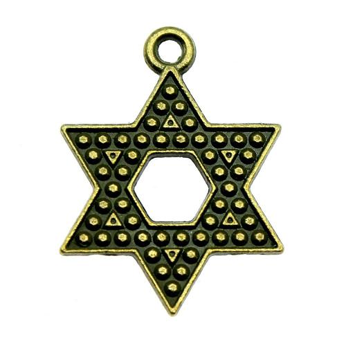 Zinc Alloy Hollow Pendler, Hexagram, forgyldt, Vintage & mode smykker & du kan DIY & hule, flere farver til valg, 28x20mm, Solgt af PC