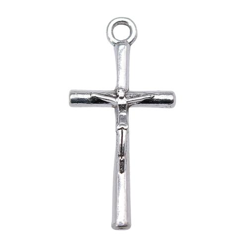 Zinklegering Cross Hangers, Zinc Alloy, Oversteken, antiek zilver plated, Vintage & mode sieraden & DIY, 28x14mm, Verkocht door PC