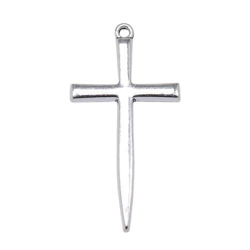 Zinklegering Cross Hangers, Zinc Alloy, Oversteken, antiek zilver plated, Vintage & mode sieraden & DIY, 46x24mm, Verkocht door PC