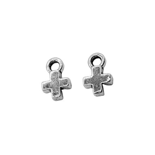 Zinklegering Cross Hangers, Zinc Alloy, Oversteken, antiek zilver plated, Vintage & mode sieraden & DIY, 7x10mm, Verkocht door PC