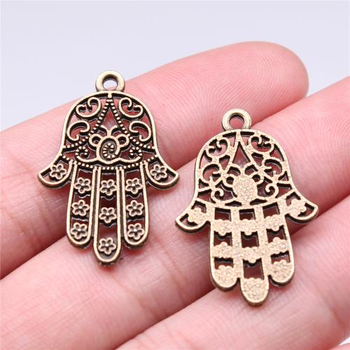 Zinc Alloy Hand Pendler, forgyldt, Vintage & mode smykker & du kan DIY & hule, flere farver til valg, 30x20mm, Solgt af PC