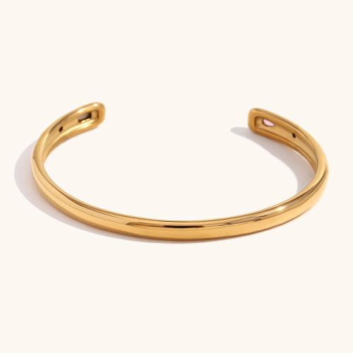 Roestvrij staal armbanden, 316L roestvrij staal, mode sieraden & micro pave zirconia & voor vrouw, meer kleuren voor de keuze, Binnendiameter:Ca 62mm, Verkocht door PC