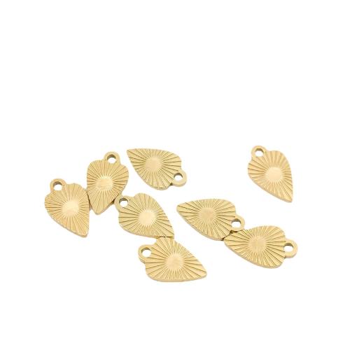 Roestvrijstaal Hart Hangers, 316L roestvrij staal, DIY, gouden, 12x7mm, 2pC's/Bag, Verkocht door Bag