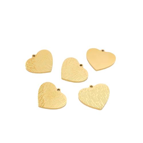 Stainless Steel Heart Pendants 316L Stainless Steel DIY golden Sold By Bag