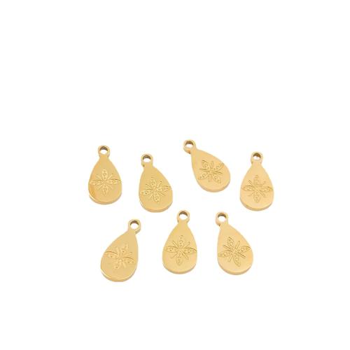 Stainless Steel Pendants 316L Stainless Steel DIY golden Sold By Bag