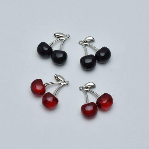 Zinc Alloy Fruit Μενταγιόν Shape, Κράμα ψευδάργυρου, Κεράσι, χρώμα επάργυρα, DIY & διαφορετικό μέγεθος για την επιλογή, περισσότερα χρώματα για την επιλογή, νικέλιο, μόλυβδο και κάδμιο ελεύθεροι, Sold Με PC