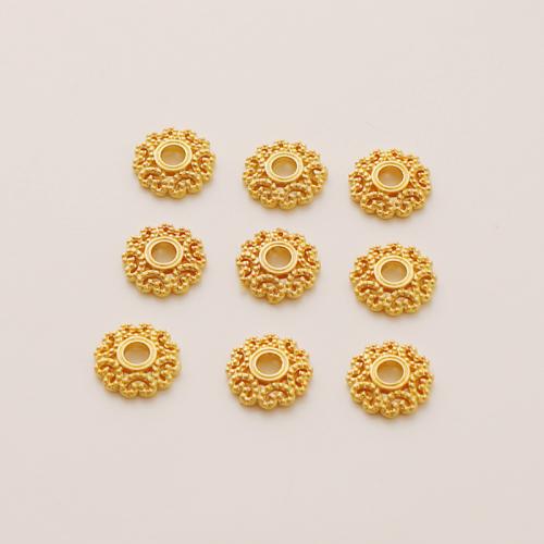 Brass Perla Cap, Mesing, Cvijet, zlatna boja pozlaćen, možete DIY, nikal, olovo i kadmij besplatno, 10mm, Prodano By PC