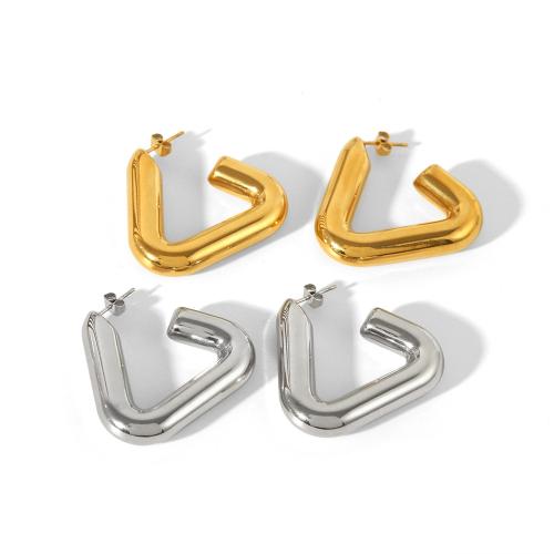 Stainless Steel Stud Earrings 304 Stainless Steel plated for woman Sold By Pair