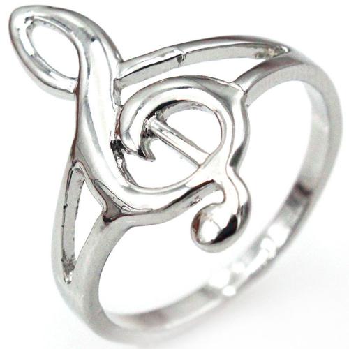 Zinc Alloy fingerring, forgyldt, forskellig størrelse for valg & for kvinde, sølv, Solgt af PC