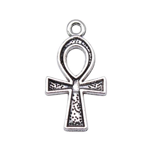 Zinc Alloy Cross Přívěsky, Zinek, Kříž, starožitné barva postříbřená, Vintage & módní šperky & DIY & dutý, 25x14mm, Prodáno By PC