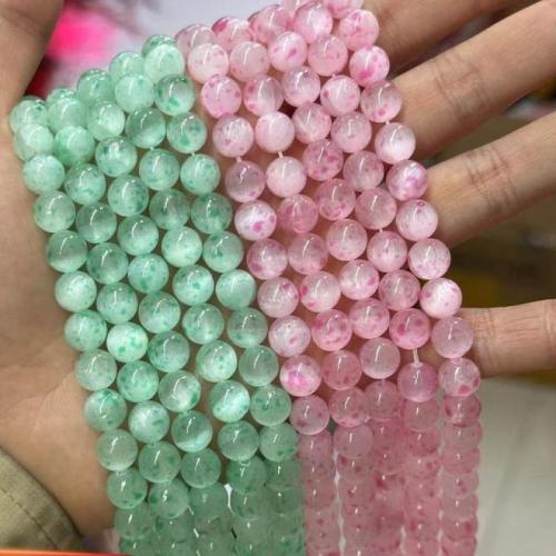 Gemstone Jewelry Beads Gypsum Stone Round polished fashion jewelry & DIY 8mm Approx Sold By Strand