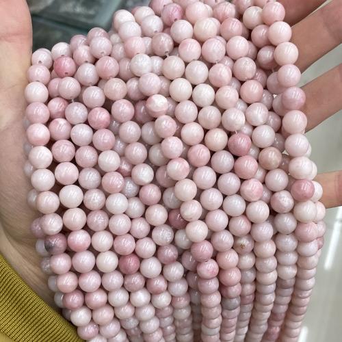 Gemstone Ékszer Gyöngyök, Pink Opal, Kerek, csiszolt, divat ékszerek & DIY & különböző méretű a választás, rózsaszín, Naponta eladott Kb 38 cm Strand