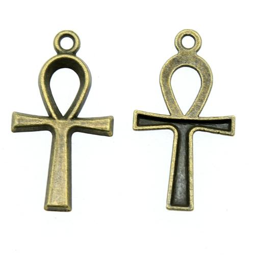 Zinklegering Cross Hangers, Zinc Alloy, Oversteken, plated, Vintage & mode sieraden & DIY & hol, meer kleuren voor de keuze, 26x14mm, Verkocht door PC