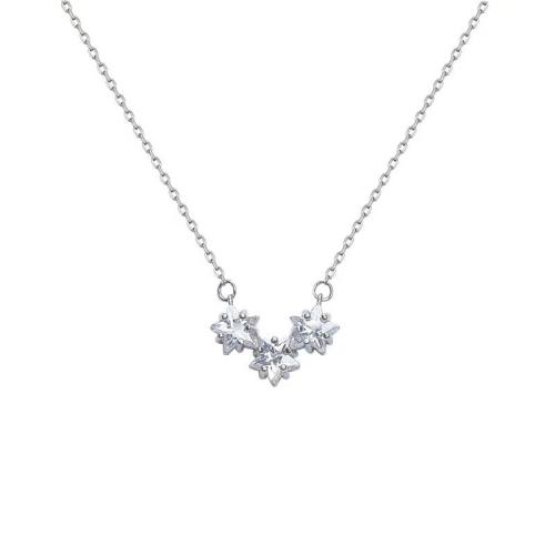 Cubic Zircon Micro Pave Brass Necklace with 5CM extender chain plated micro pave cubic zirconia & for woman platinum color Length Approx 40 cm Sold By PC