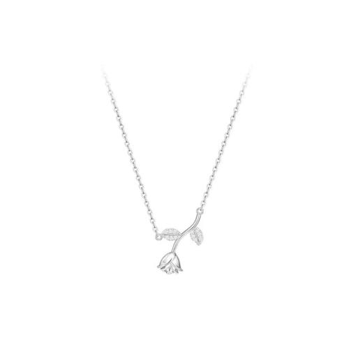 Cubic Zircon Micro Pave Brass Necklace with 5CM extender chain plated micro pave cubic zirconia & for woman platinum color Length Approx 40 cm Sold By PC