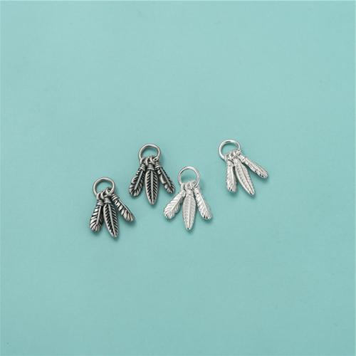 925 Sterling Silver Pendant Feather DIY Sold By PC