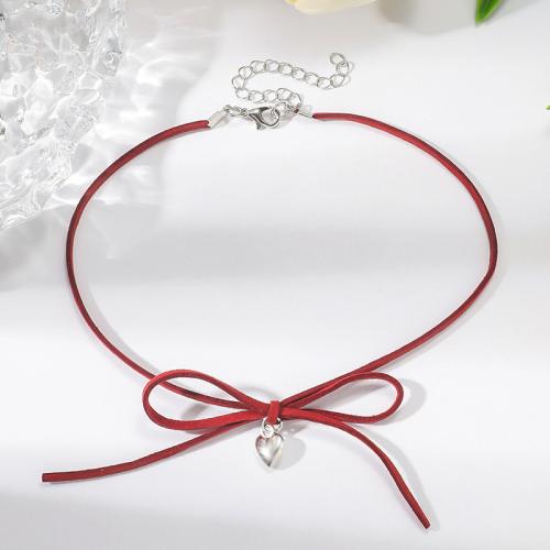 Mode Collier Choker, Velveteen, avec plastique revêtu de cuivre, avec 6cm chaînes de rallonge, bijoux de mode & styles différents pour le choix & pour femme, plus de couleurs à choisir, protéger l'environnement, sans nickel, plomb et cadmium, Longueur Environ 30 cm, Vendu par PC