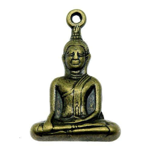 Sinc Alloy Pendants, Buddha, plátáilte, seanré & jewelry faisin & DIY, dathanna níos mó le haghaidh rogha, 35x23mm, Díolta De réir PC