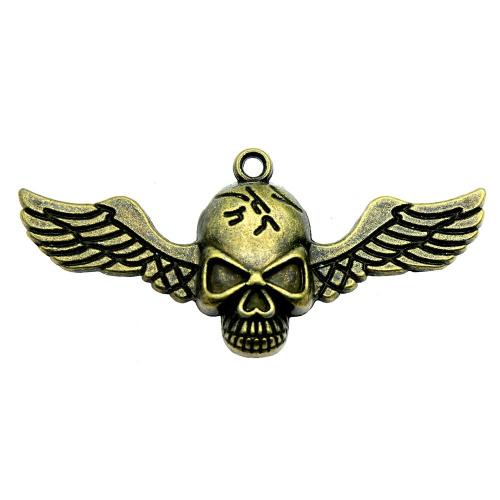 Zinklegering Skull Hangers, Zinc Alloy, Schedel, plated, Vintage & mode sieraden & DIY, meer kleuren voor de keuze, 56x26mm, Verkocht door PC