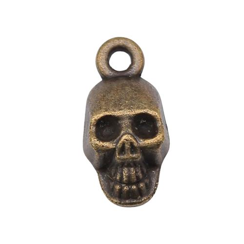 Zinklegering Skull Hangers, Zinc Alloy, Schedel, plated, Vintage & mode sieraden & DIY, meer kleuren voor de keuze, 16x8mm, Verkocht door PC