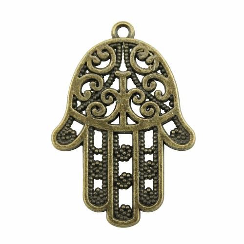 Zinc Alloy Hand Pendler, forgyldt, Vintage & mode smykker & du kan DIY & hule, flere farver til valg, 35x24mm, Solgt af PC