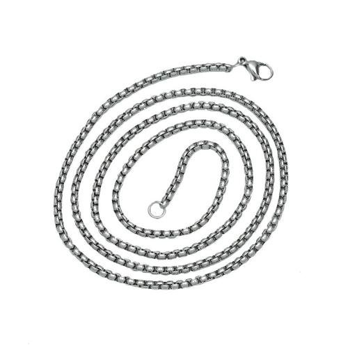 Stainless Steel Chain halskæde, 304 rustfrit stål, poleret, du kan DIY & forskellig størrelse for valg, oprindelige farve, Solgt af PC