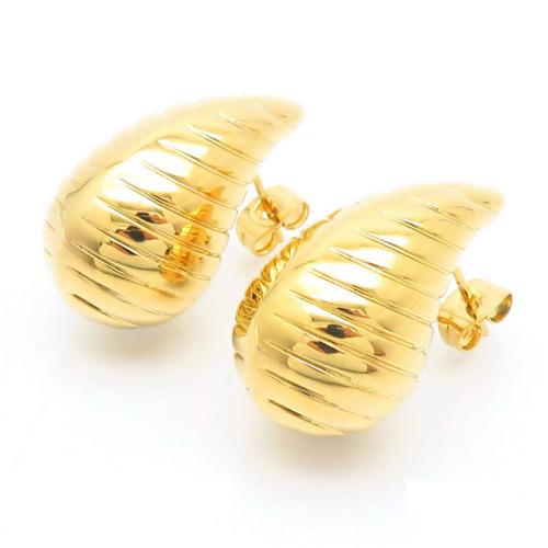 Stainless Steel Stud Earrings 304 Stainless Steel Teardrop Vacuum Ion Plating fashion jewelry & for woman Sold By Pair