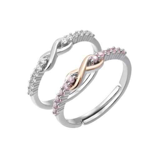 Zirkonia Micro Pave Sterling Silber Ringe, 925 Sterling Silber, Micro pave Zirkonia & für Frau, keine, verkauft von PC