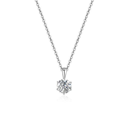 Kubieke Zircon Micro effenen Sterling zilveren ketting, 925 Sterling Zilver, micro pave zirconia & voor vrouw, platina kleur, Lengte Ca 45 cm, Verkocht door PC