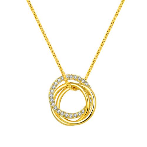 Kubieke Zircon Micro effenen Sterling zilveren ketting, 925 Sterling Zilver, micro pave zirconia & voor vrouw, meer kleuren voor de keuze, Lengte Ca 42 cm, Verkocht door PC