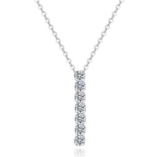 Cubic Zircon Micro Pave 925 Sterling Silver Necklace with 5CM extender chain micro pave cubic zirconia & for woman Length Approx 45 cm Sold By PC