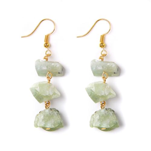 Gemstone Earrings, liga de zinco, with Pedra natural, feito à mão, para mulher, Mais cores pare escolha, vendido por par