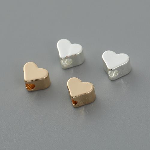 Perline in ottone, Cuore, placcato, DIY, nessuno, assenza di nichel,piombo&cadmio, 5x6mm, Venduto da PC