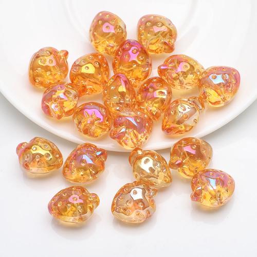 Fashion Glasperler, Glas, Strawberry, du kan DIY, flere farver til valg, 13x11x16mm, Hole:Ca. 2mm, Ca. 100pc'er/Bag, Solgt af Bag