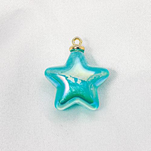 ABS Plastic Pendants with Zinc Alloy Star DIY 24mm Sold By Bag