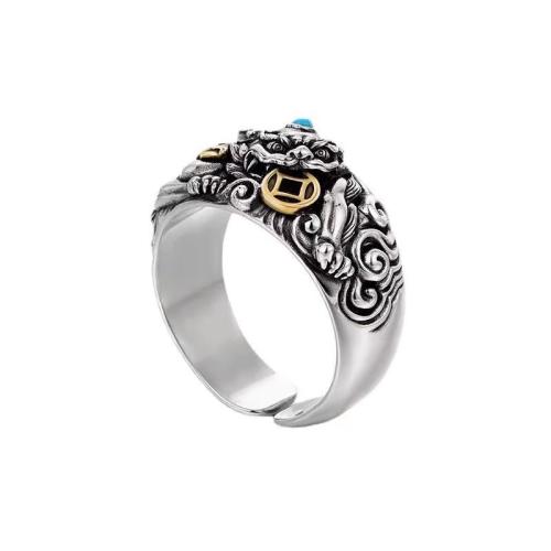 Bague en laiton, avec turquoise, Placage, pour femme, couleur originale, Vendu par PC