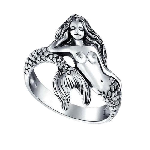 Messing fingerring, Mermaid, forgyldt, for mennesket, oprindelige farve, Solgt af PC