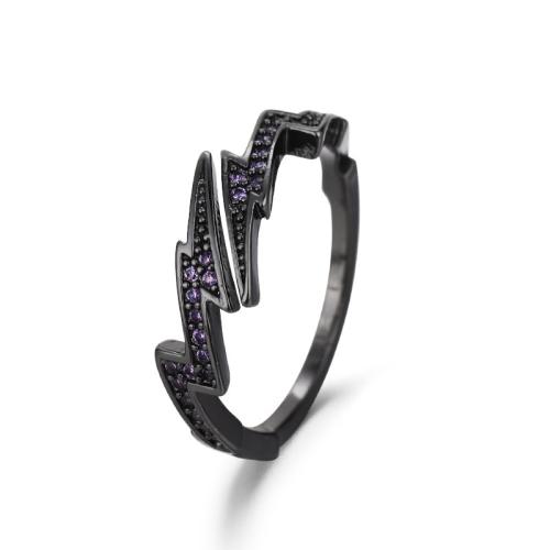 Kubisk Circonia Micro bane messing Ring, forgyldt, Unisex & Micro Pave cubic zirconia, flere farver til valg, Solgt af PC