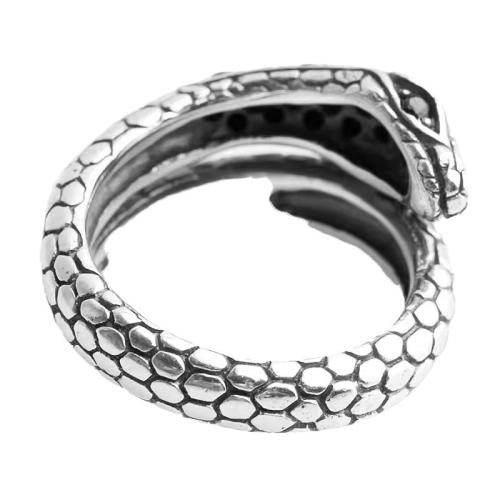 Kubisk Circonia Micro bane messing Ring, Snake, forgyldt, Unisex & Micro Pave cubic zirconia, flere farver til valg, Solgt af PC