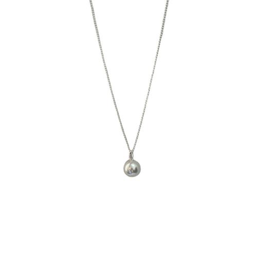 Žalvarinis Karoliai, su Shell Pearl, su 5cm Extender grandinės, unisex, sidabras, Ilgis 50 cm, Pardavė PC