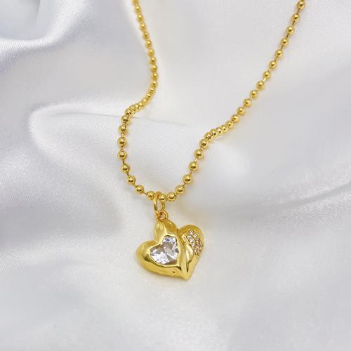 Kubieke Zirkoon Micro Pave Brass Ketting, Messing, met 5cm extender keten, 18K verguld, mode sieraden & micro pave zirconia & voor vrouw, gouden, nikkel, lood en cadmium vrij, Lengte Ca 40 cm, Verkocht door PC