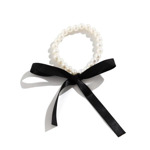 Mode Choker Ketting, Plastic Pearl, met Doek, handgemaakt, mode sieraden & verschillende stijlen voor de keuze & voor vrouw, meer kleuren voor de keuze, Lengte Ca 138 cm, Ca 58 cm, Verkocht door PC