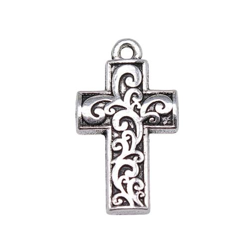 Zink Alloy Cross Hängen, plated, Vintage & mode smycken & DIY, fler färger för val, 14x25mm, Säljs av PC