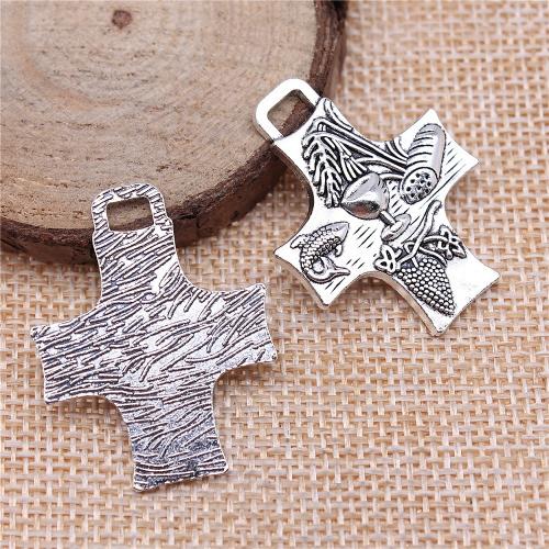 Zinc Alloy Cross Pendants antique silver color plated vintage & fashion jewelry & DIY Sold By PC