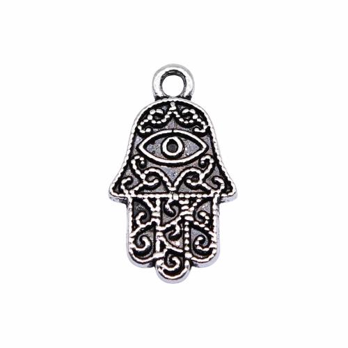 Zinc Alloy main pendentifs, alliage de zinc, Plaqué de couleur d'argent, Vintage & bijoux de mode & DIY, 20x12mm, Vendu par PC