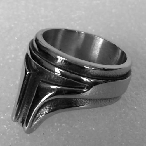 Anden Ring for Mænd, Titanium Stål, poleret, mode smykker & forskellig størrelse for valg & for mennesket, nikkel, bly & cadmium fri, Solgt af PC