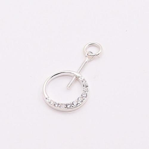 925 Sterling Silver Pendant Bail DIY & micro pave cubic zirconia nickel lead & cadmium free Sold By PC